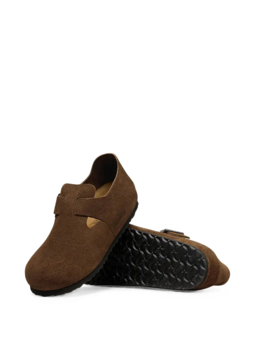Birkenstock London buckle-fastening suede shoes Bruin