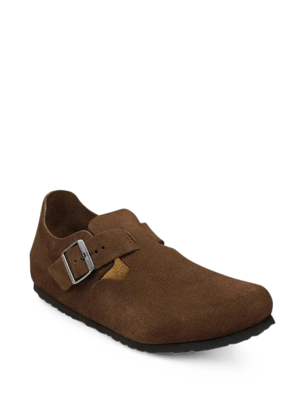 Birkenstock London buckle-fastening suede shoes Bruin