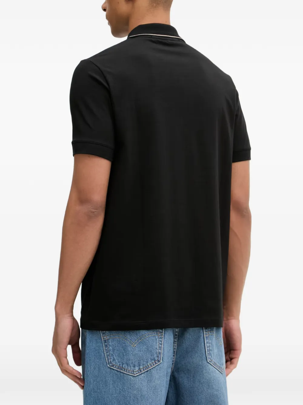 Karl Lagerfeld Poloshirt met geborduurd logo en ritssluiting Zwart