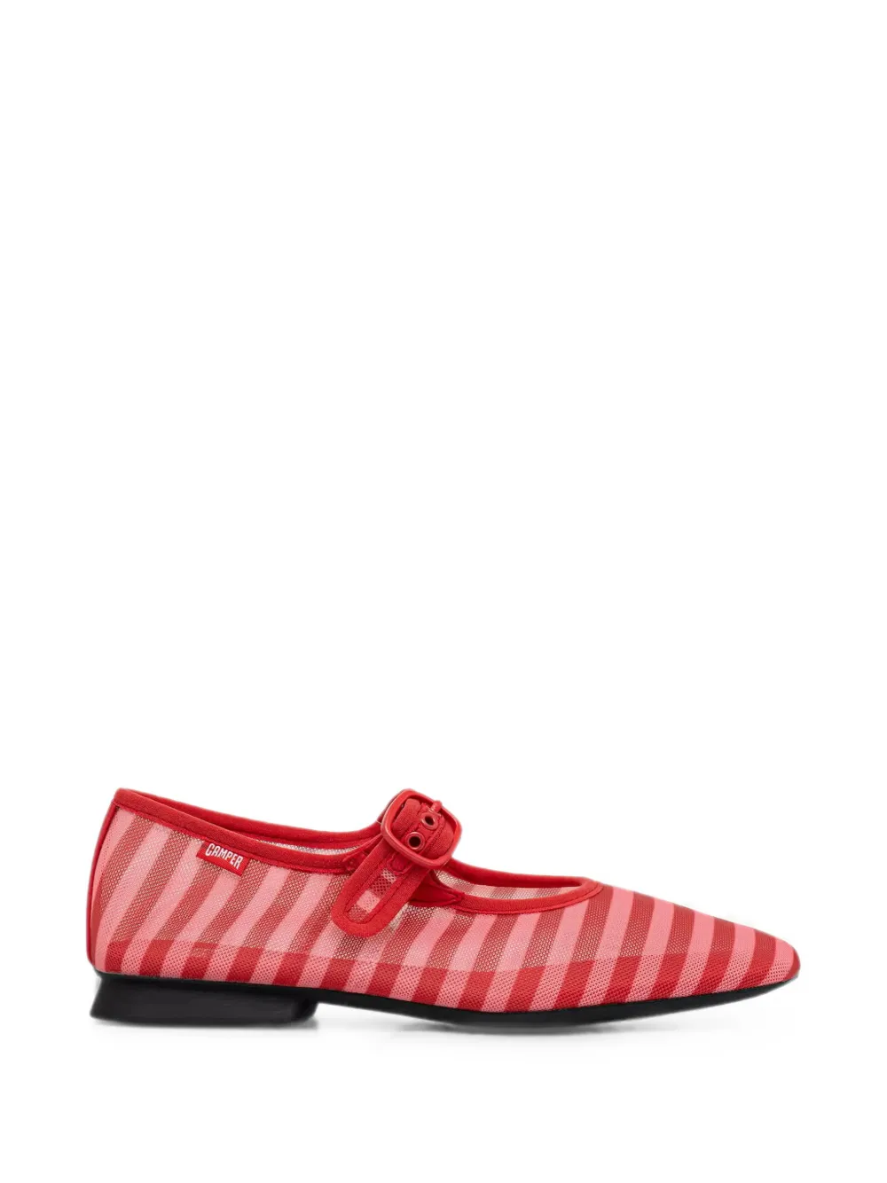 Camper Casi Myra striped buckle-strap ballet flats Rood
