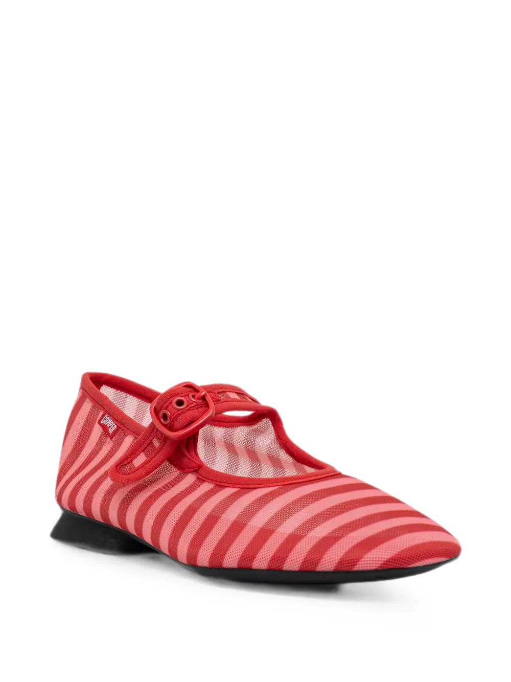 Camper Casi Myra striped buckle-strap ballet flats Rood