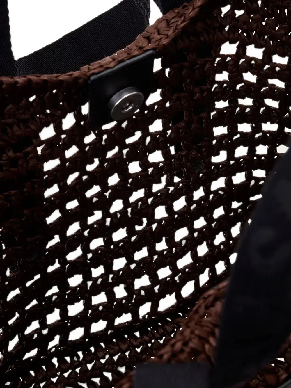 AllSaints Gehaakte geweven mini-shopper met logoband Bruin