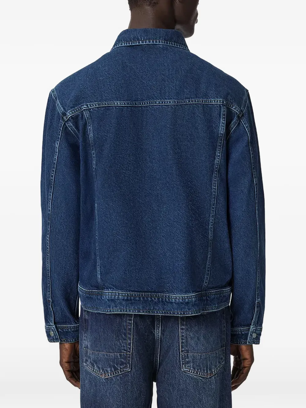 AllSaints Cast denim jack met borstzak Blauw