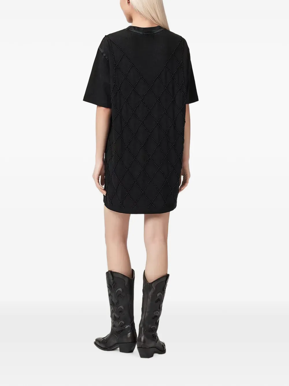 AllSaints Darcey mini-jurk verfraaid met kralen Zwart