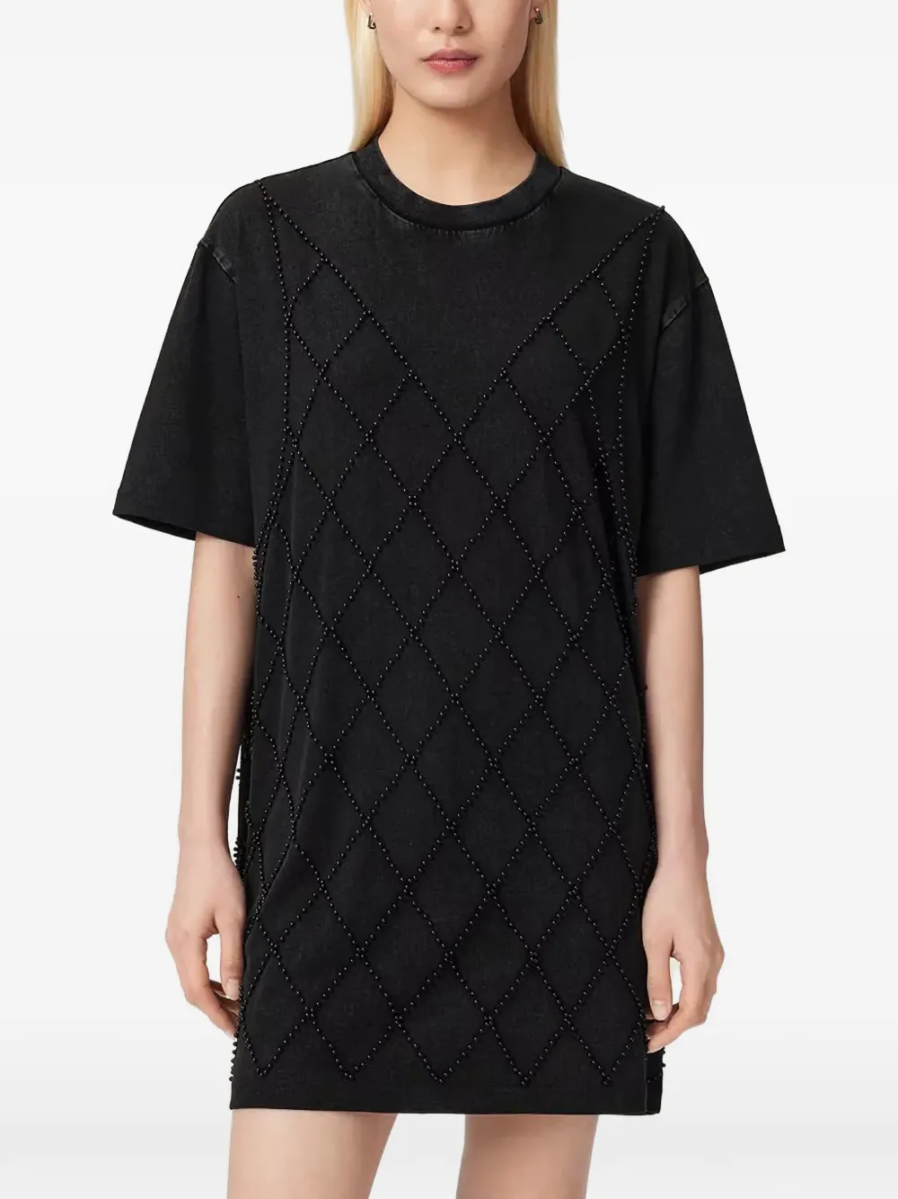 AllSaints Darcey bead-embellished mini dress - Nero