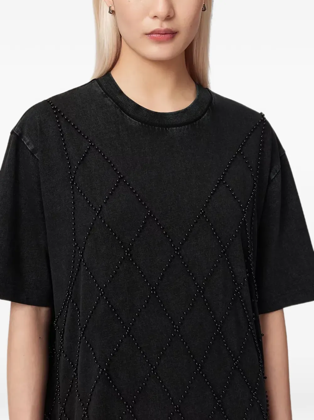 AllSaints Darcey mini-jurk verfraaid met kralen Zwart
