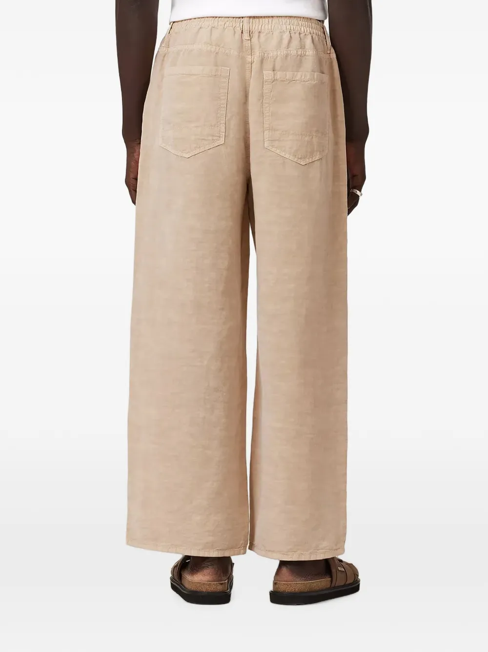 AllSaints Korten ruimvallende broek Beige
