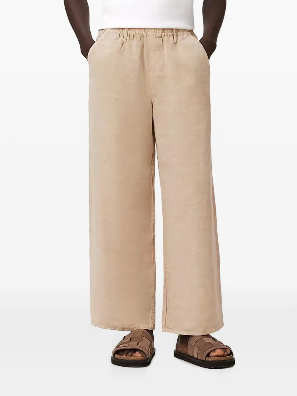 AllSaints Korten ruimvallende broek Beige