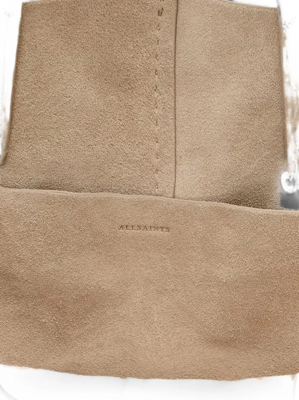 AllSaints Lutece shopper met suède afwerking en vlakken Beige