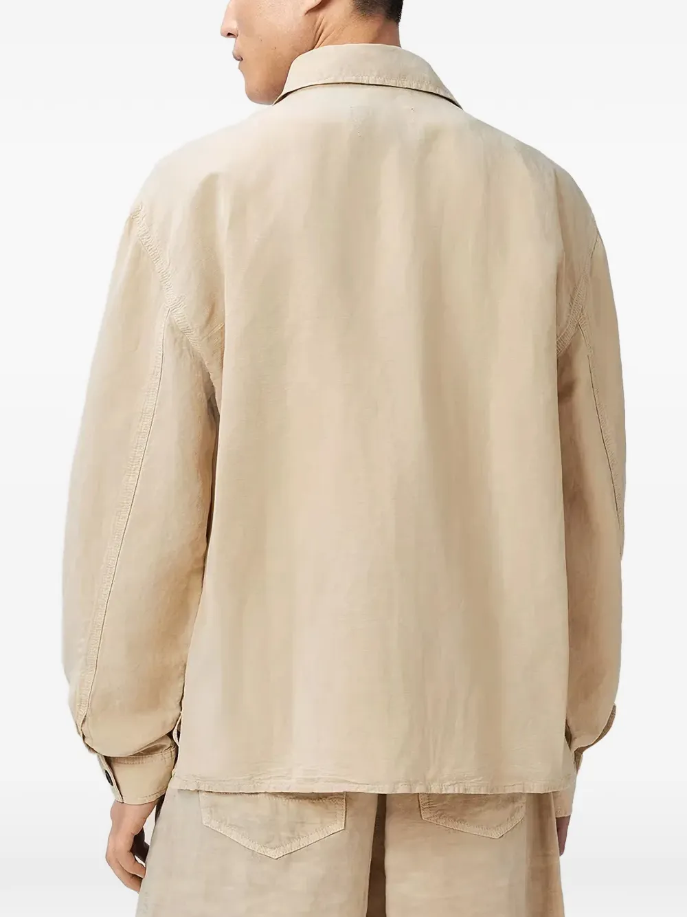 AllSaints Korten ruimvallend overhemd Beige