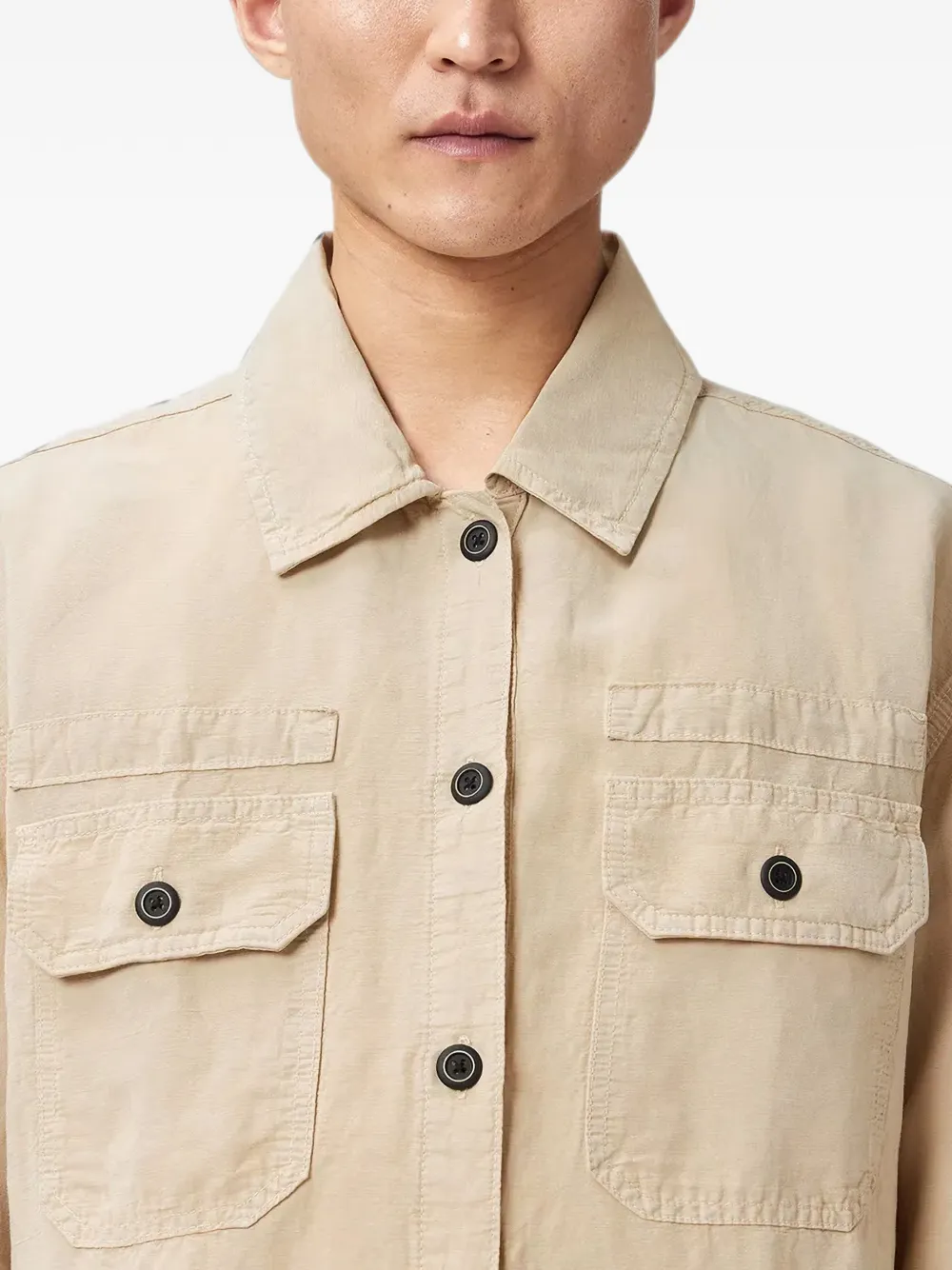 AllSaints Korten ruimvallend overhemd Beige