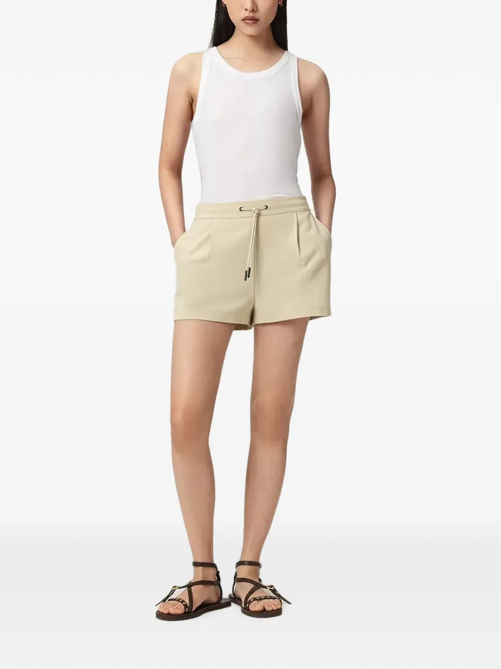 AllSaints Aleida shorts met trekkoord Groen