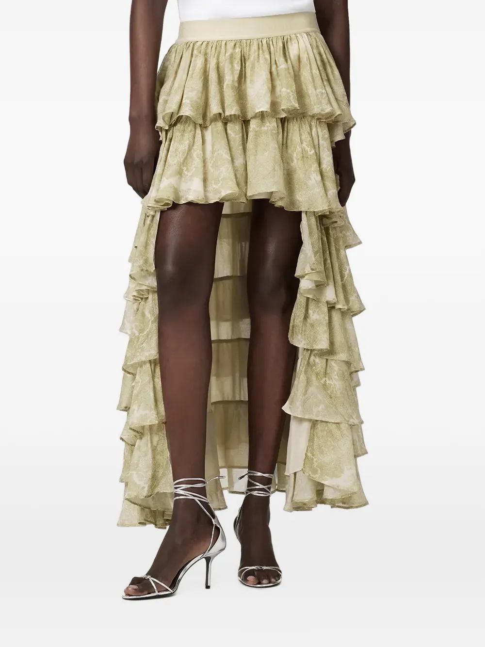 AllSaints Cavarly tiered maxi skirt - Verde