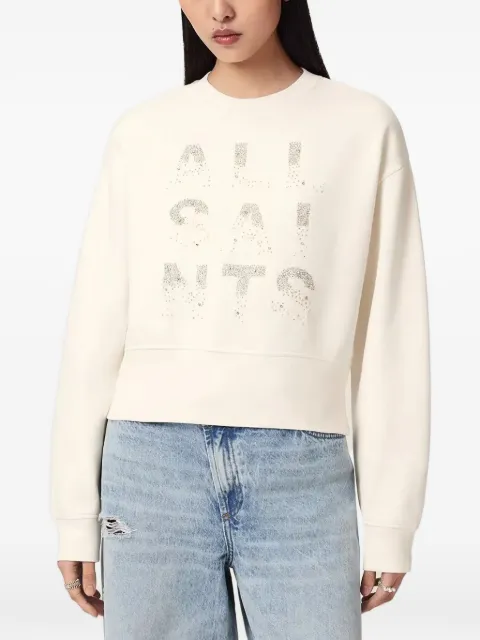 AllSaints sudadera corta con aplique de cuentas