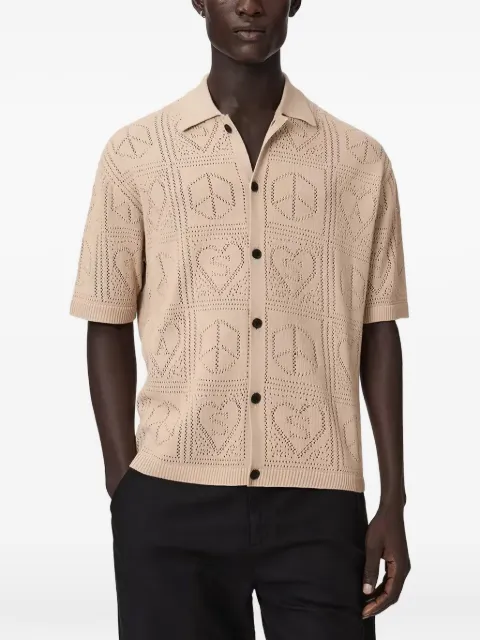 AllSaints Arktx perforated-knit short-sleeve cardigan