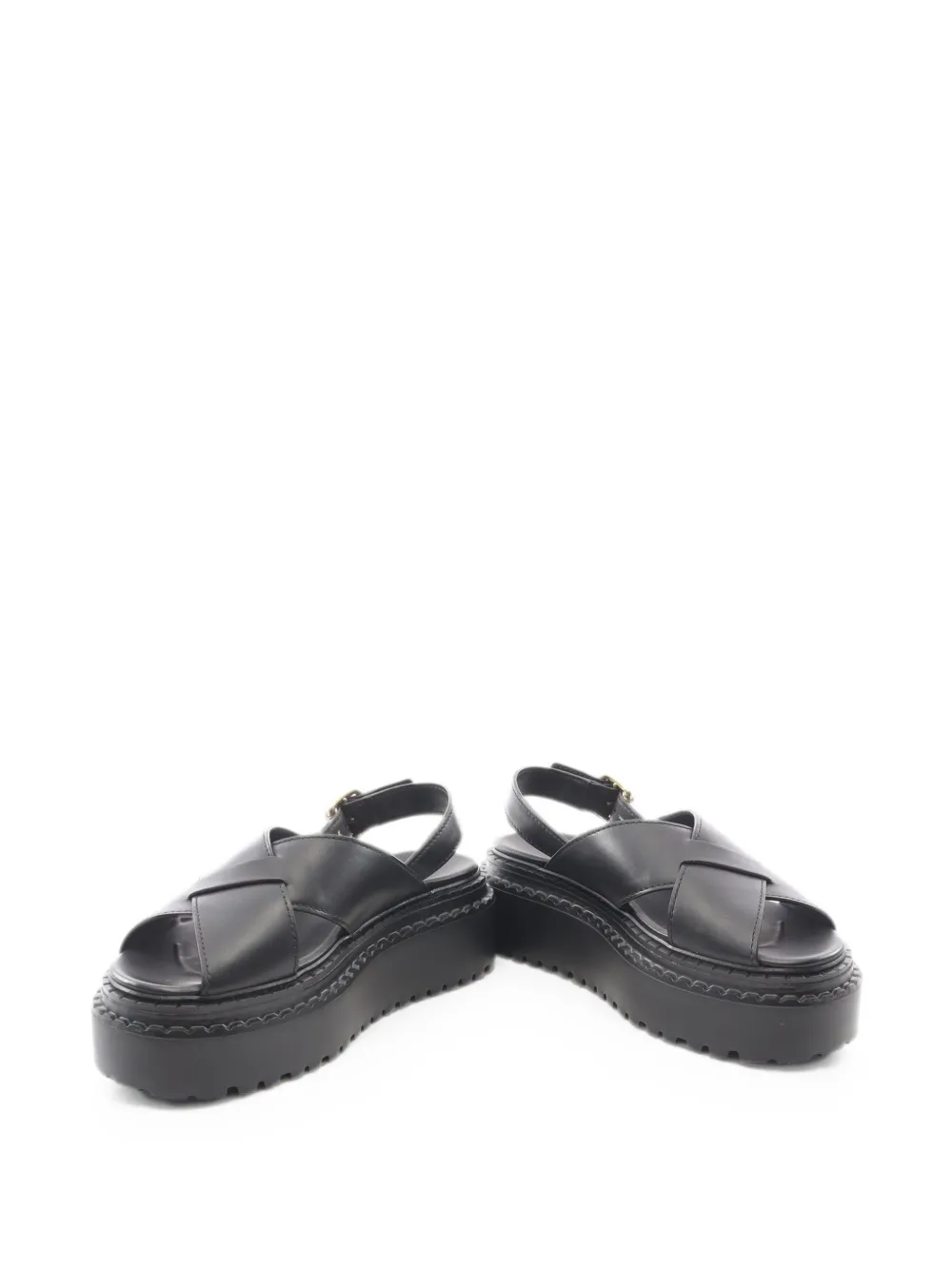 Prada Pre-owned 2020s Criss-cross Platform Sandals - Negro 