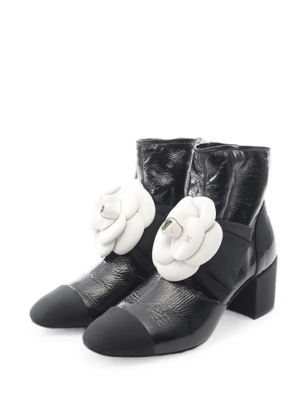 CHANEL Pre-Owned 1986-1988 Camellia Coco Mark boots - Nero