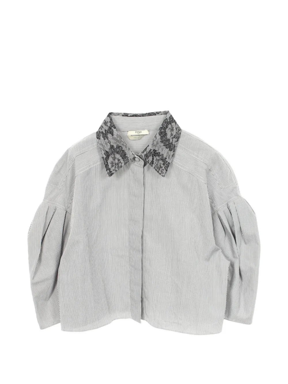 Fendi Pre-Owned 2010s lace-collar voluminous-sleeve blouse - Bianco