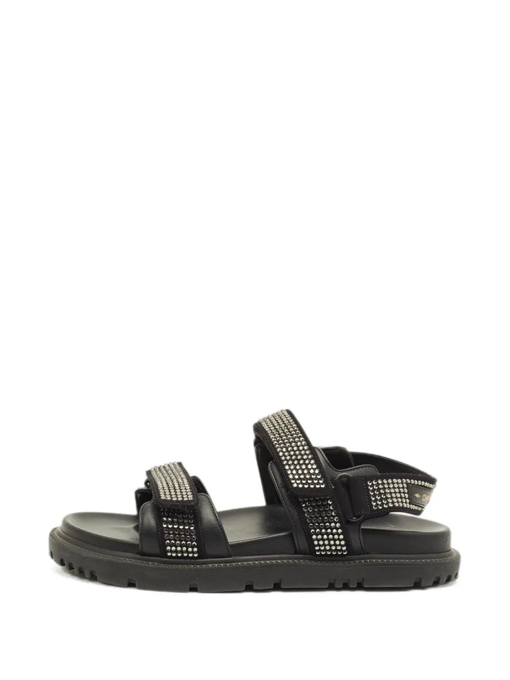 Christian Dior Pre-Owned Dioract crystal-embellished flat sandals - Schwarz