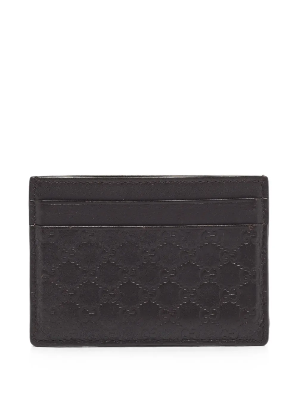 Gucci Pre-Owned Microguccissima leather card holder - Marrone
