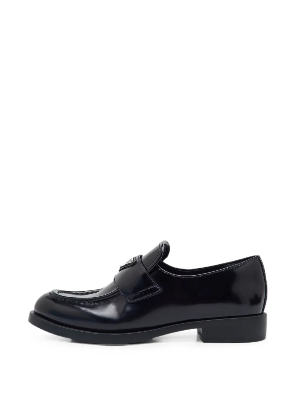 Prada Pre-Owned triangle-logo leather loafers - Nero
