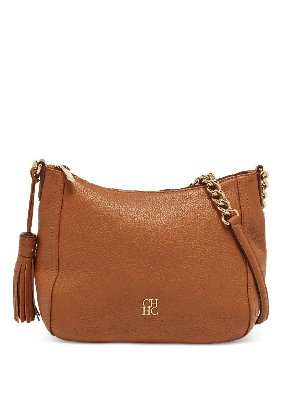 Carolina Herrera Vintage chain-link tassel shoulder bag - Marrone