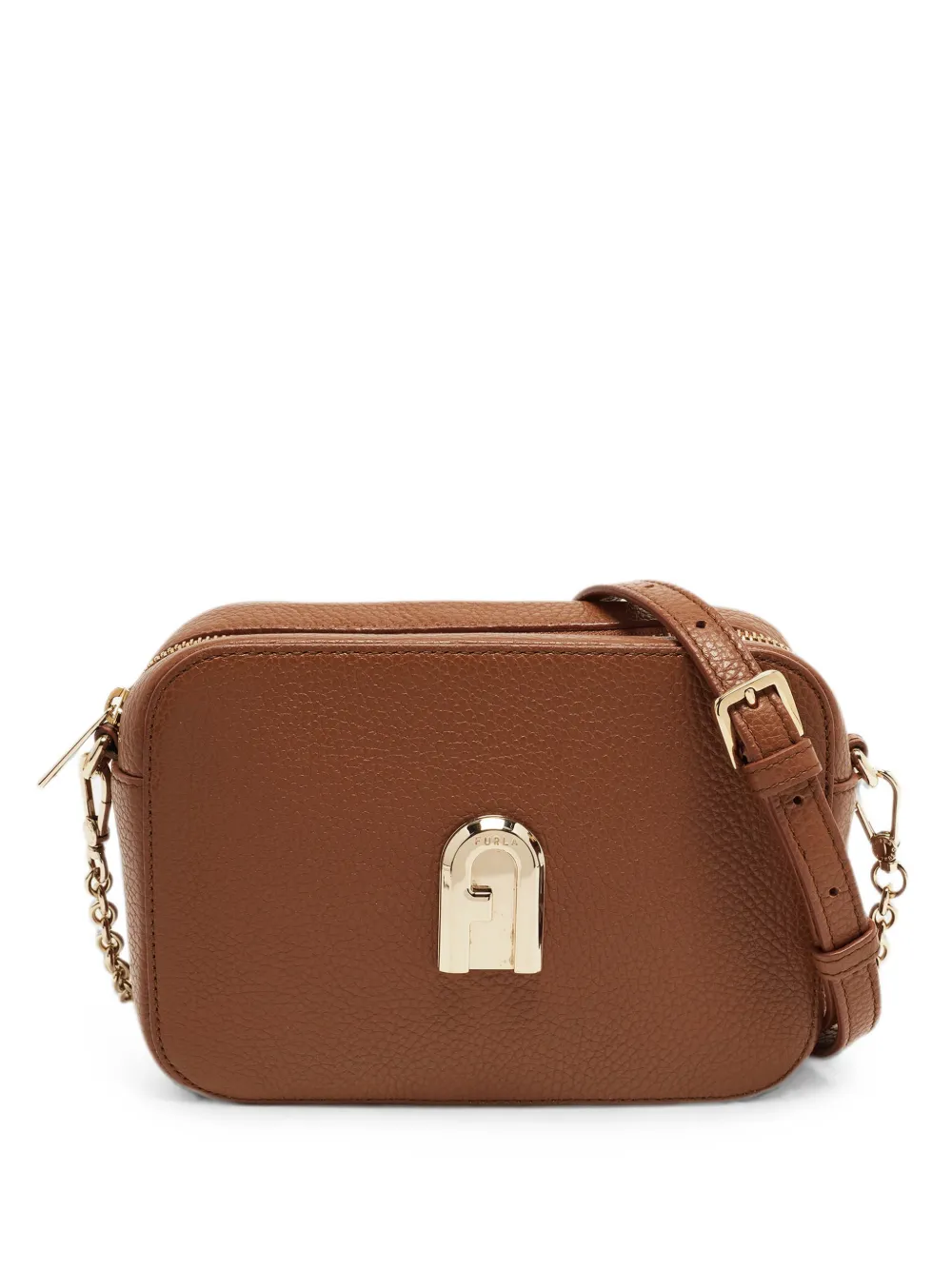 Furla leather camera mini bag - Marrone