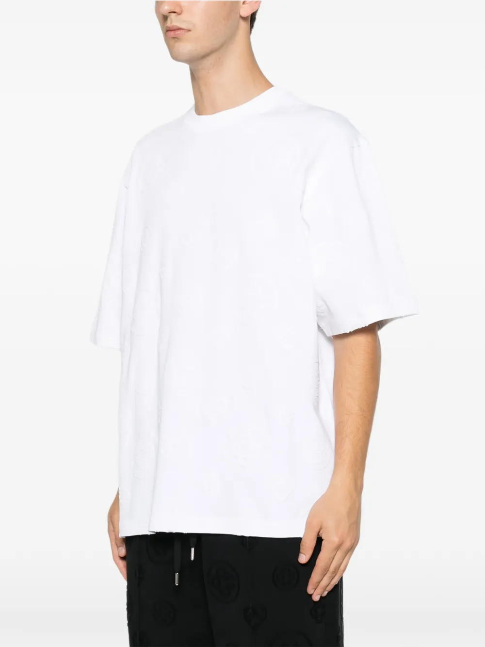Casablanca T-shirt met logo-reliëf Wit