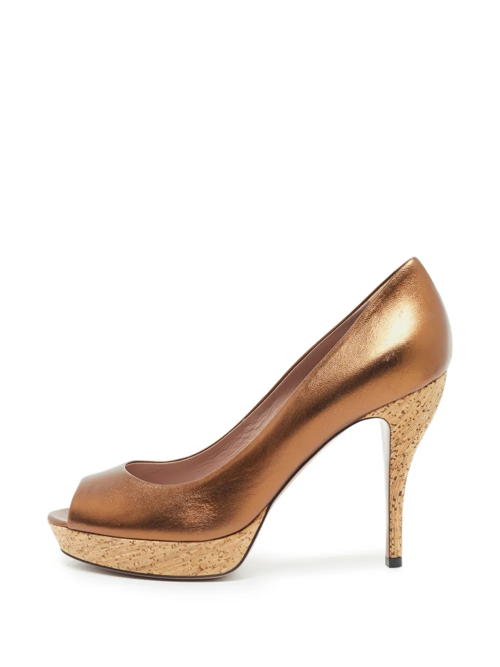 Gucci Pre-Owned peep-toe platform sandals - Marrone