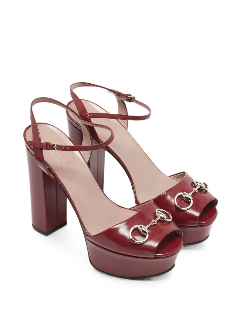 Gucci Pre-Owned Horsebit platform ankle strap sandals - Rot
