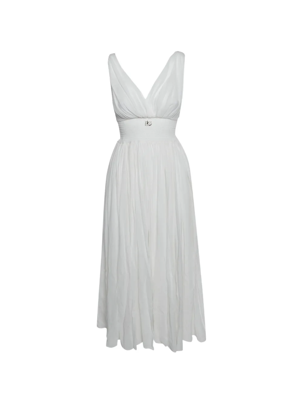 Dolce & Gabbana Pre-Owned V-neck midi dress - Bianco