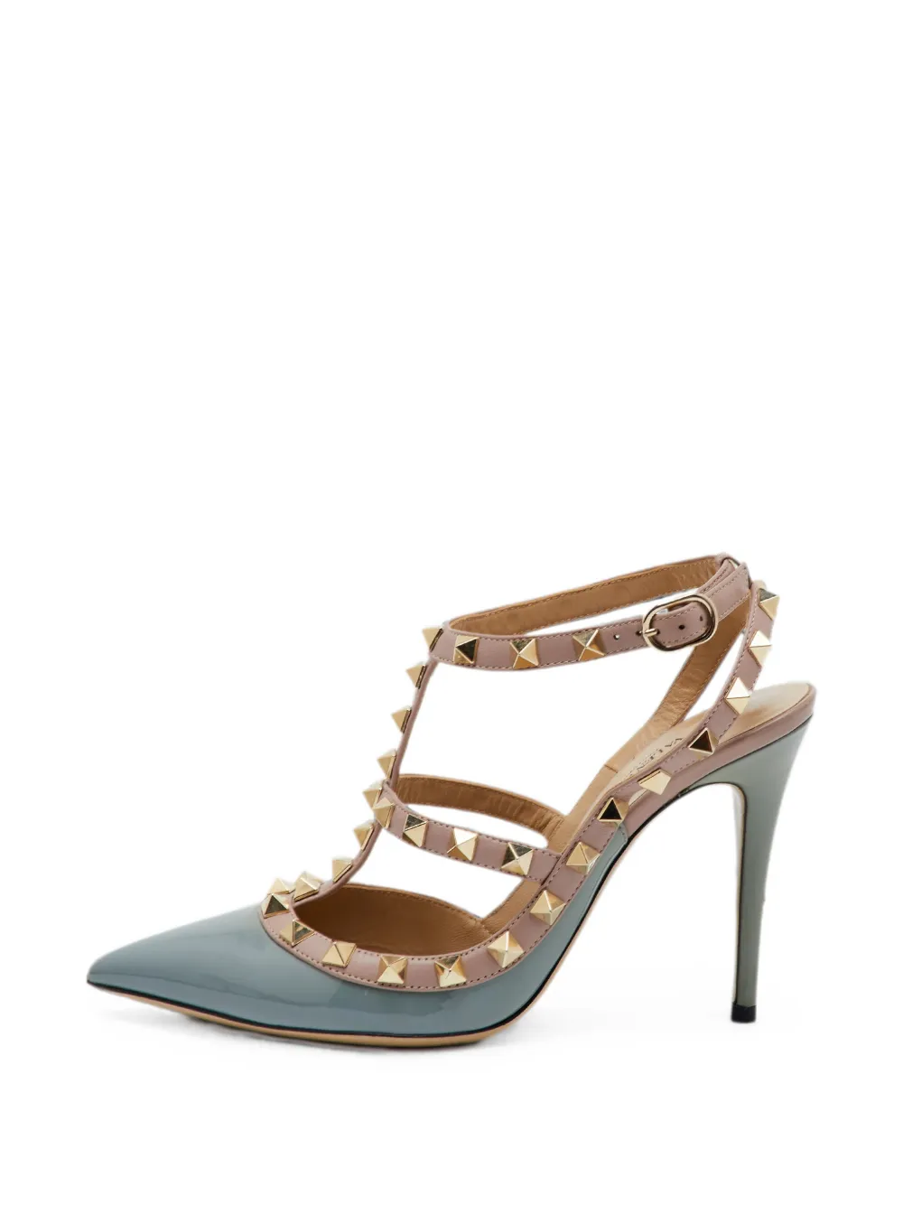 Valentino Garavani Pre-Owned Rockstud ankle-strap heeled pumps - Blu