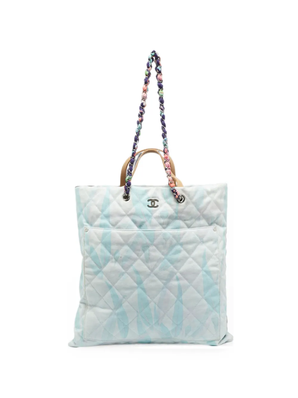 CHANEL Pre-Owned Jungle Jeans quilted tote bag - White