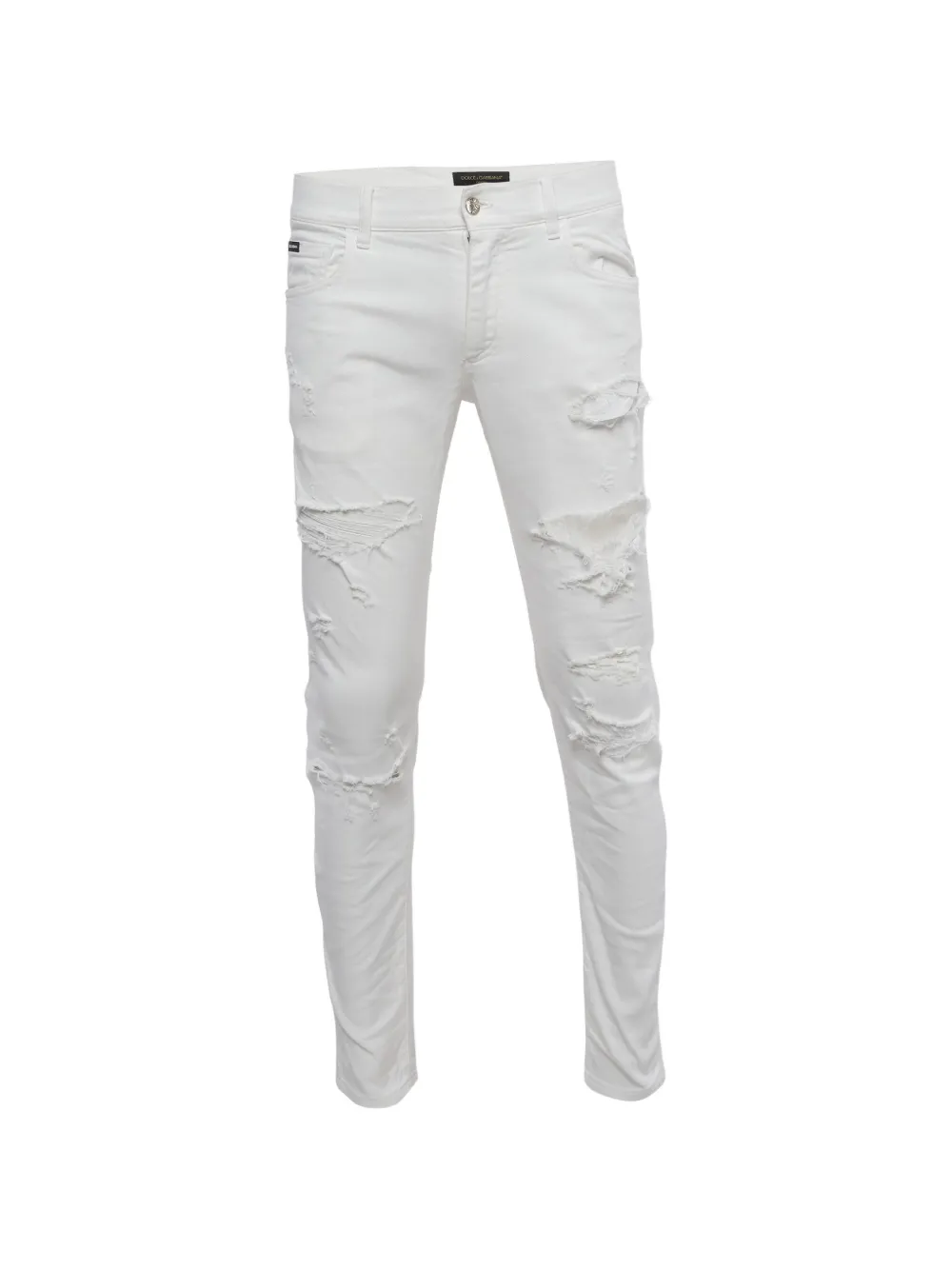 Dolce & Gabbana Pre-Owned distressed skinny jeans - Bianco
