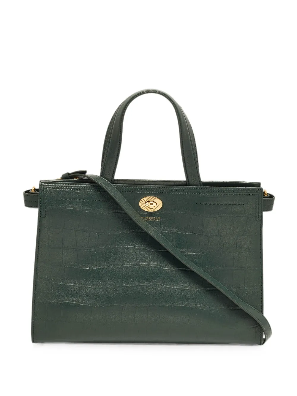 Burberry Pre-Owned Cotswold small croc-embossed tote bag - Verde