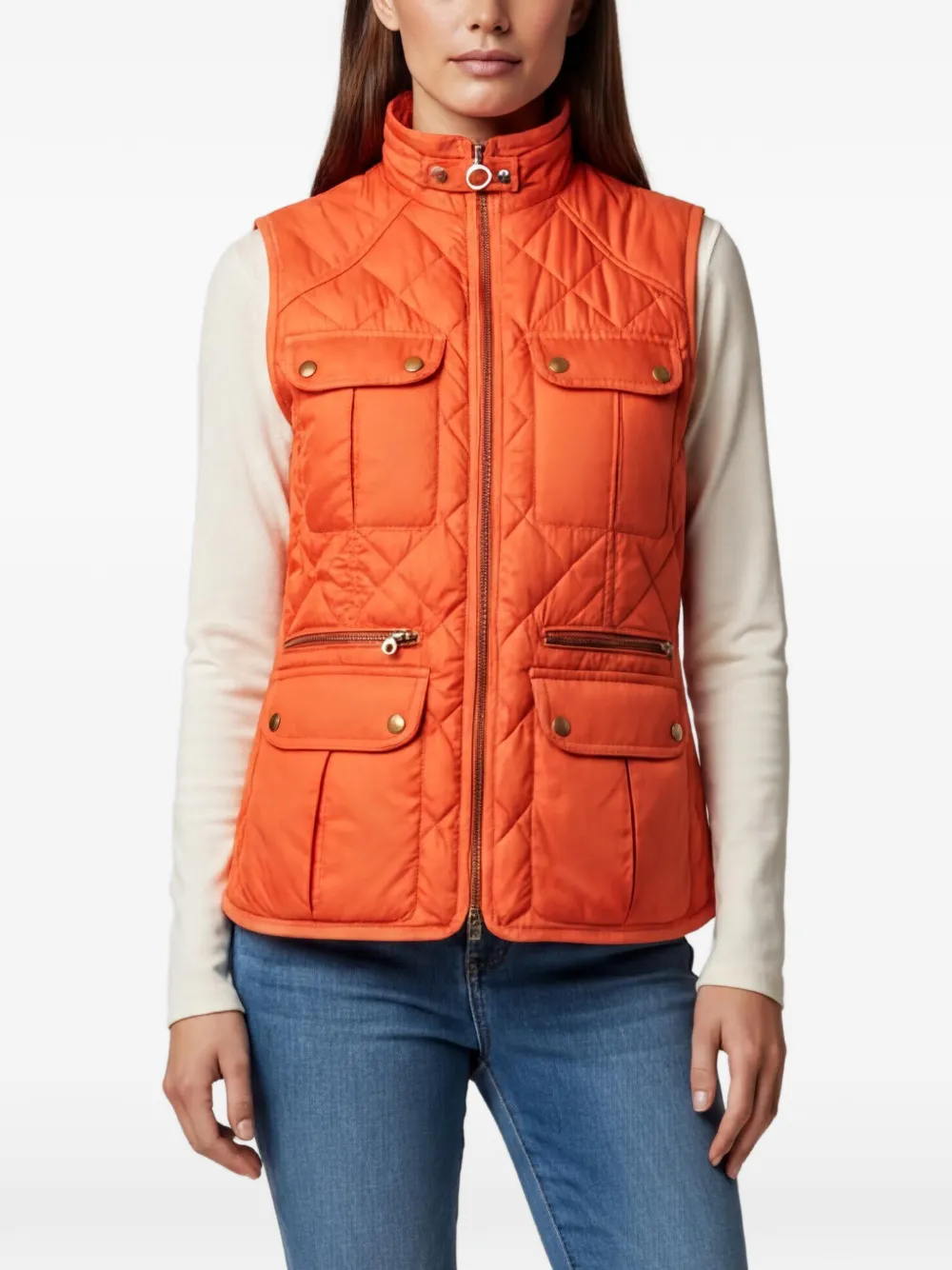 Ralph Lauren Vintage gilet matelassé à plaque logo - Orange