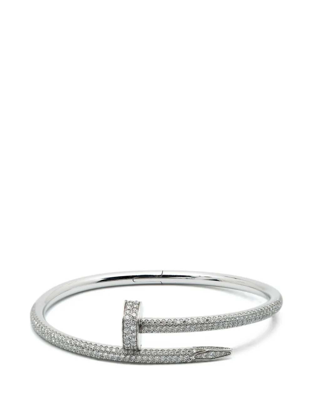 Pre-owned Cartier Juste Un Clou Diamond Bracelet In Silver
