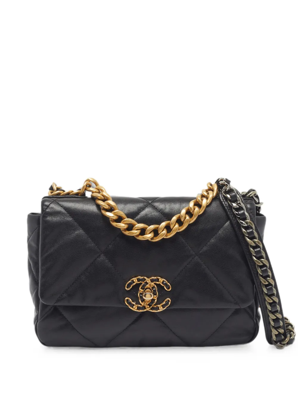 CHANEL Pre-Owned 2020 small 19 quilted flap bag - Nero