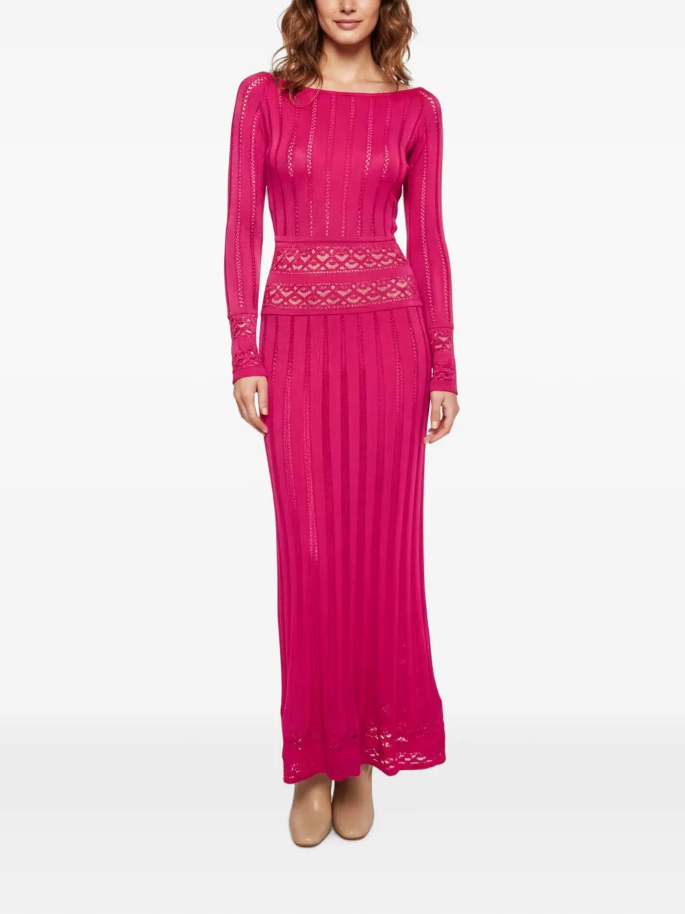 Elisabetta Franchi rib-knit maxi dress - Rosa