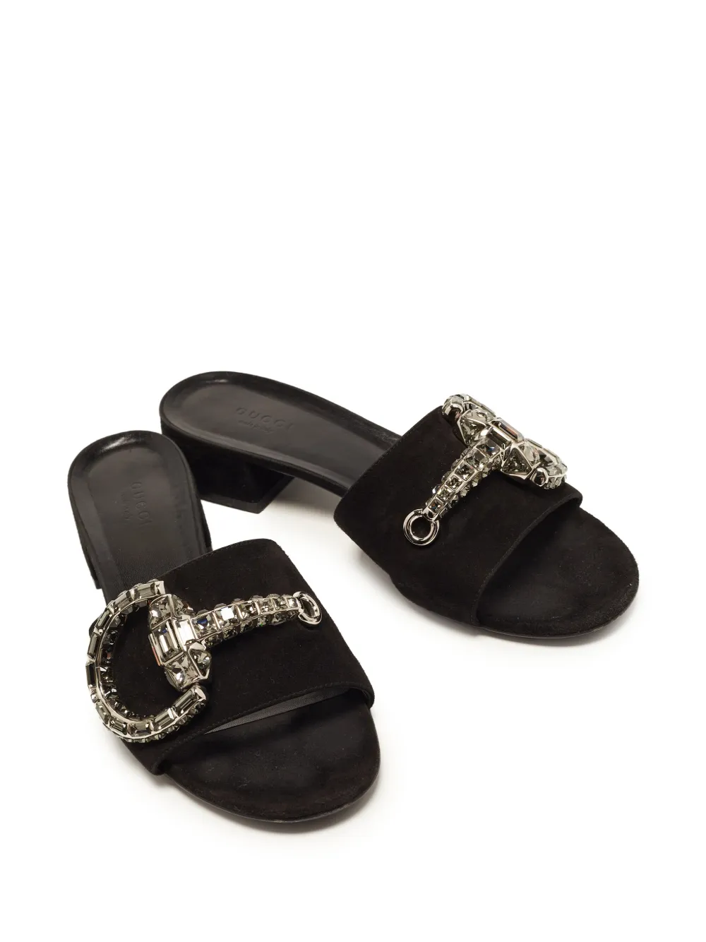 Gucci Pre-Owned Horsebit crystal sandals - Schwarz