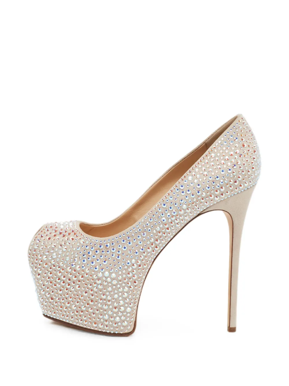 Giuseppe Zanotti Vintage crystal-embellished platform pumps - Toni neutri