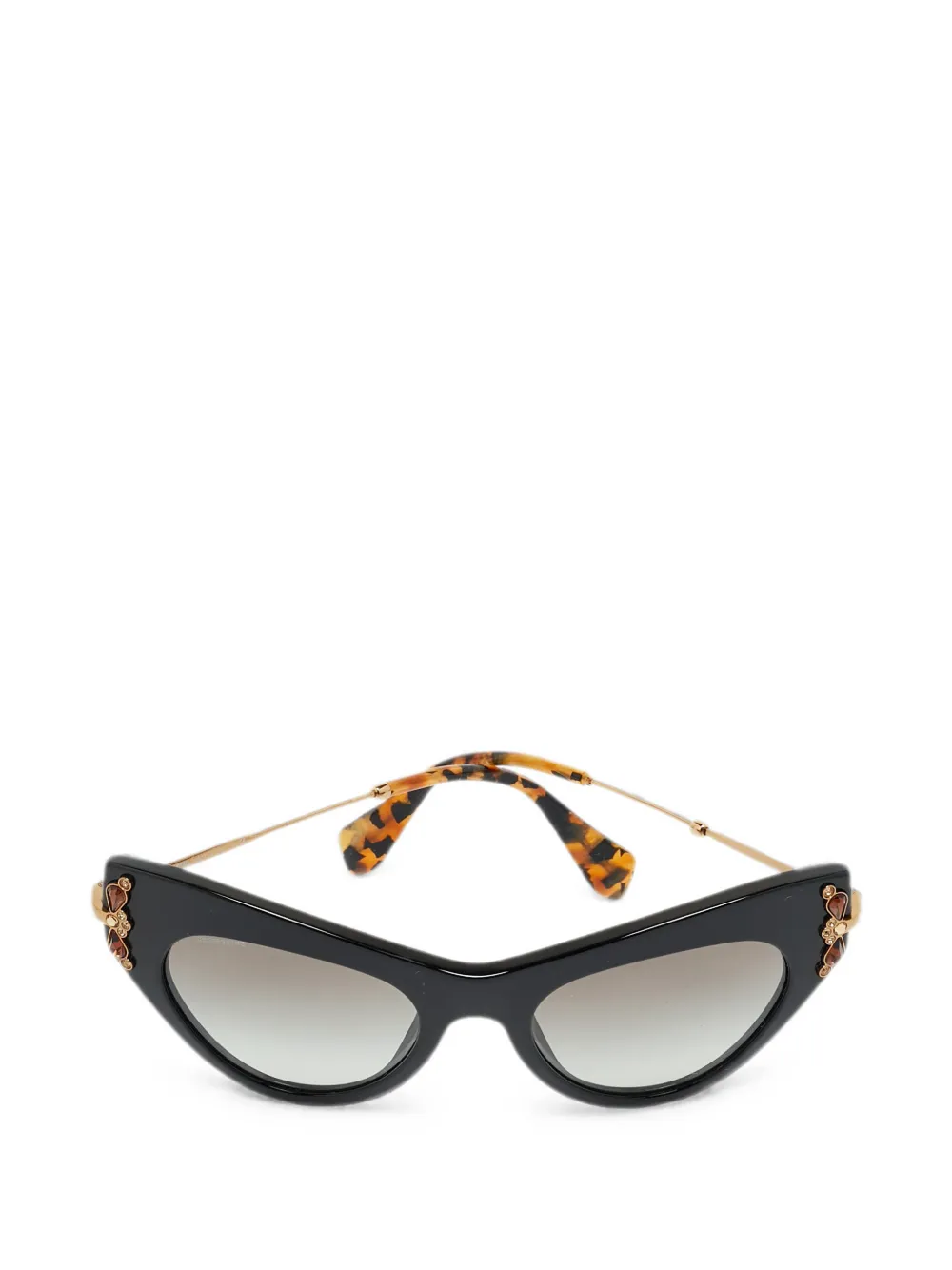 Miu Miu Pre-Owned crystal-embellished cat-eye sunglasses - Nero