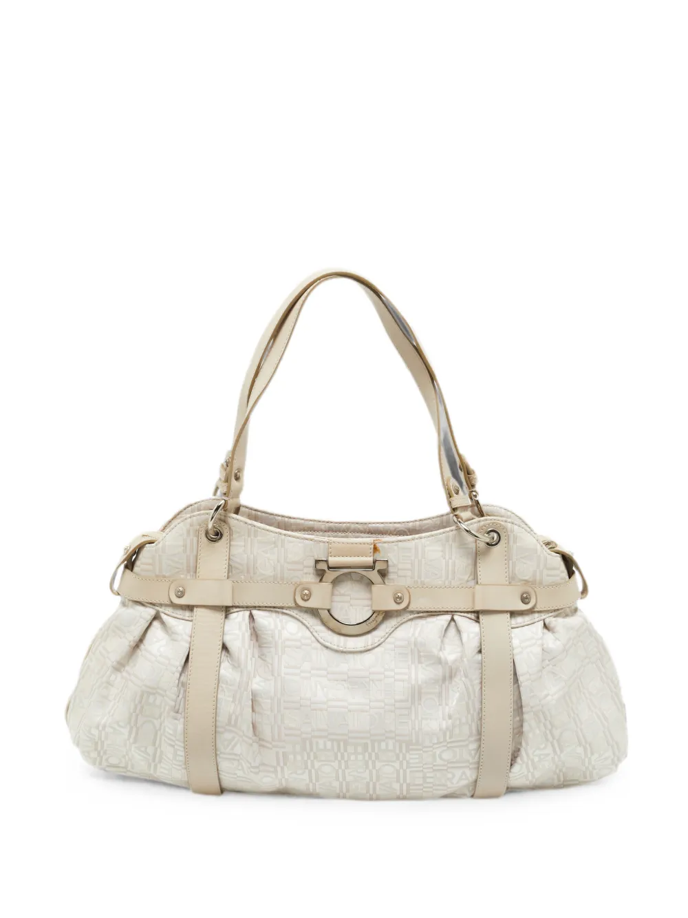 Ferragamo Pre-Owned Salvatore logo-print jacquard shoulder bag - Toni neutri