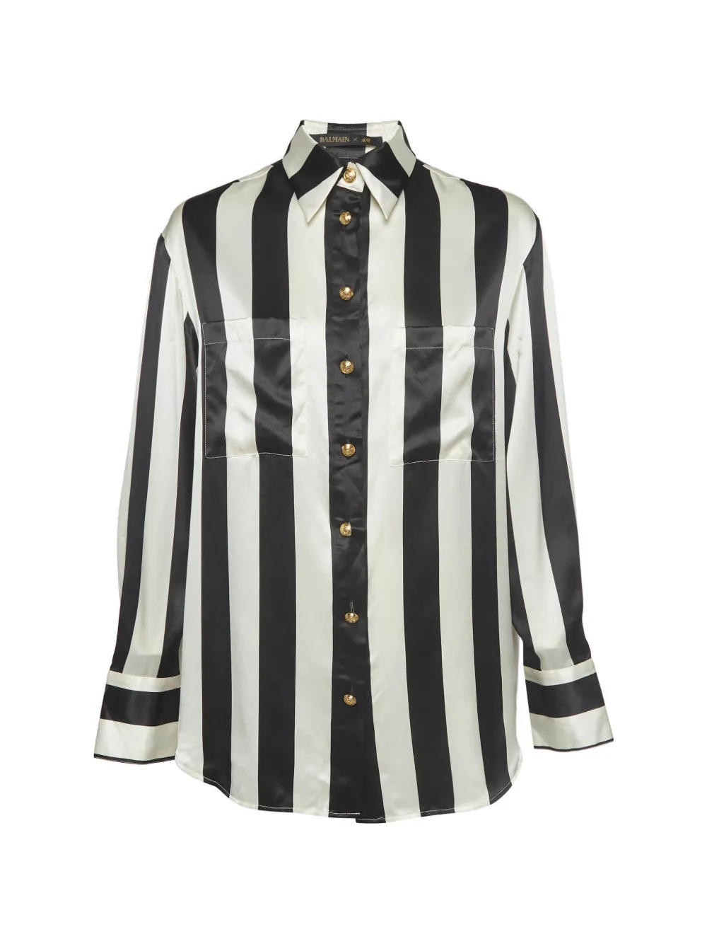Balmain Pre-Owned x H&M striped satin shirt - Schwarz
