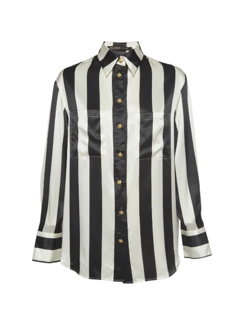 Balmain Pre-Owned x H&M gestreiftes Satinhemd