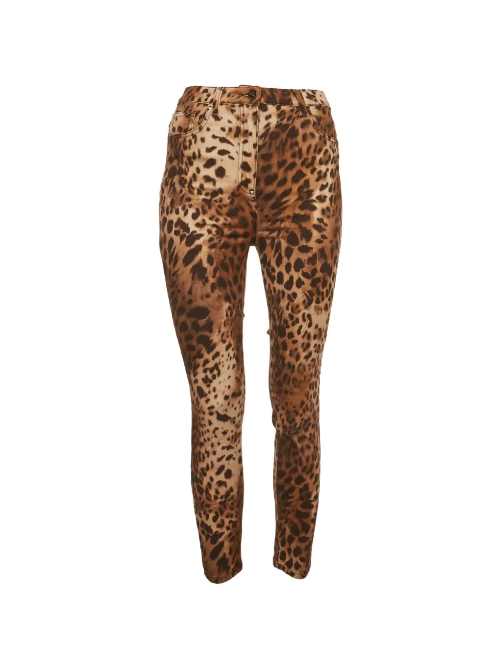 Elisabetta Franchi leopard-print jeans - Marrone