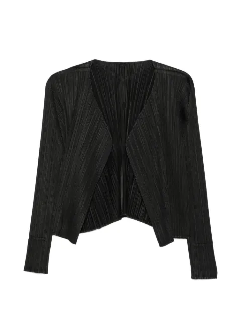 Pleats Please Issey Miyake pleated open-front cardigan