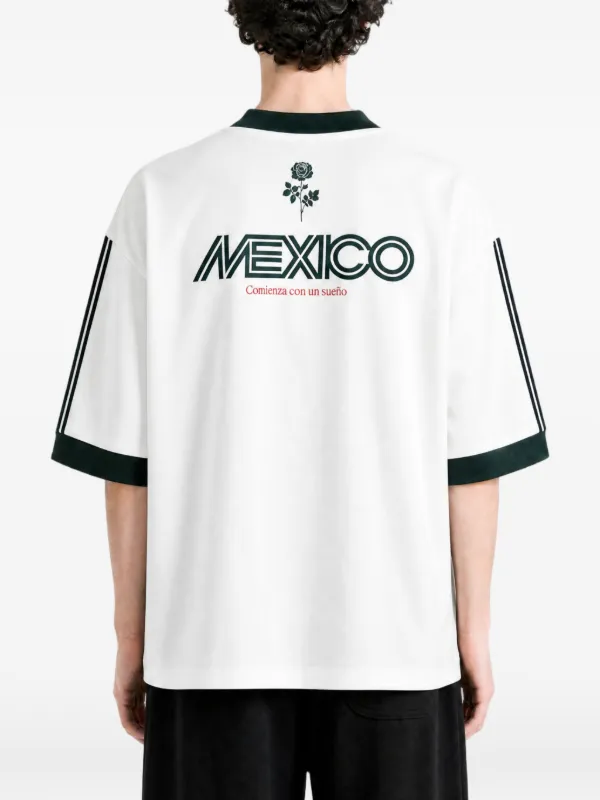 Adidas x Willy Chavarria logo-print V-neck T-shirt | White