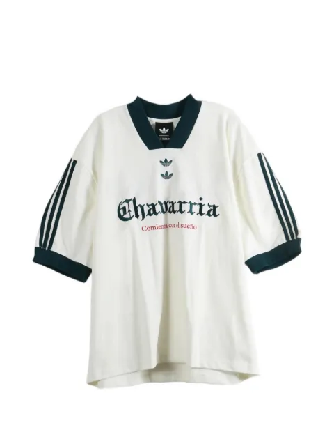 adidas x Willy Chavarria logo-print V-neck T-shirt