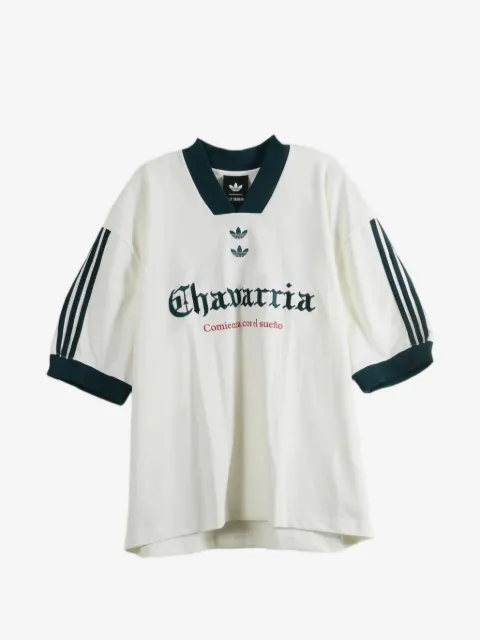 adidas x Willy Chavarria logo-print V-neck T-shirt
